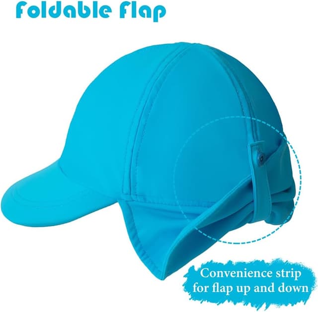 Detalle 2 de Kids Legionnaires Hat by Gifts Treat — UPF 50+ sun protection swim cap with neck flap