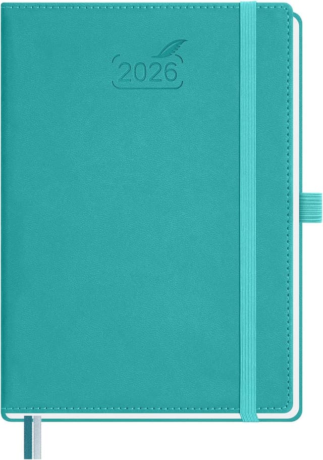 Imagen de BEZEND 2026 Diary A5 Week to View (Jan–Dec 26) with Timeslots & Monthly Tabs – Turquoise en OfertitasTOP