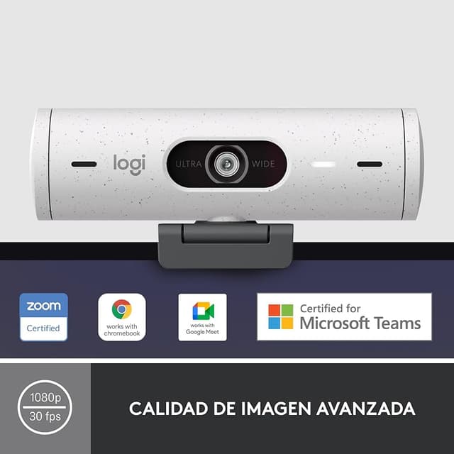 Detalle 2 de Logitech Brio 500 Webcam HD con micrófonos duales y cubierta