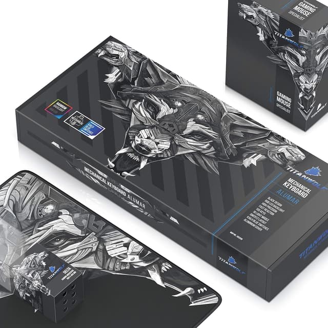 Thumbnail 6 de TITANWOLF Gaming Set: Mechanische Tastatur ALUMAR 10800dpi Maus