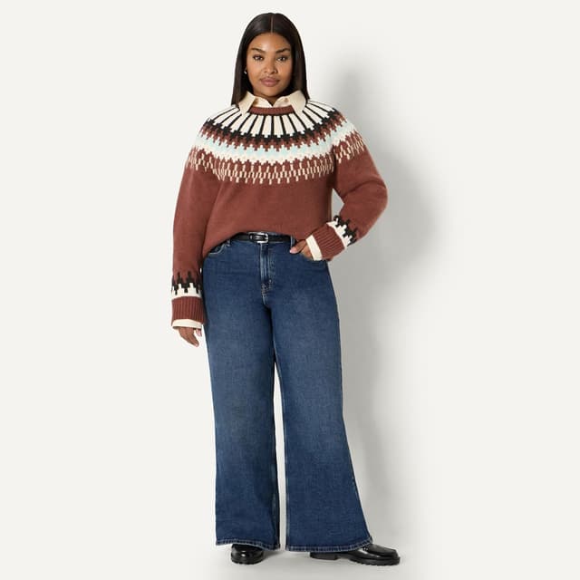 Thumbnail 6 de Amazon Essentials Damen Fair-Isle Oversize-Pullover mit Rundhalsausschnitt „Demis Favorit“