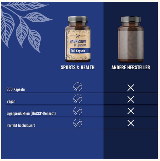Detalle de Magnesium Bisglycinat hochdosiert Kapseln – 400 mg pro Tagesdosis (300 Kapseln), vegan