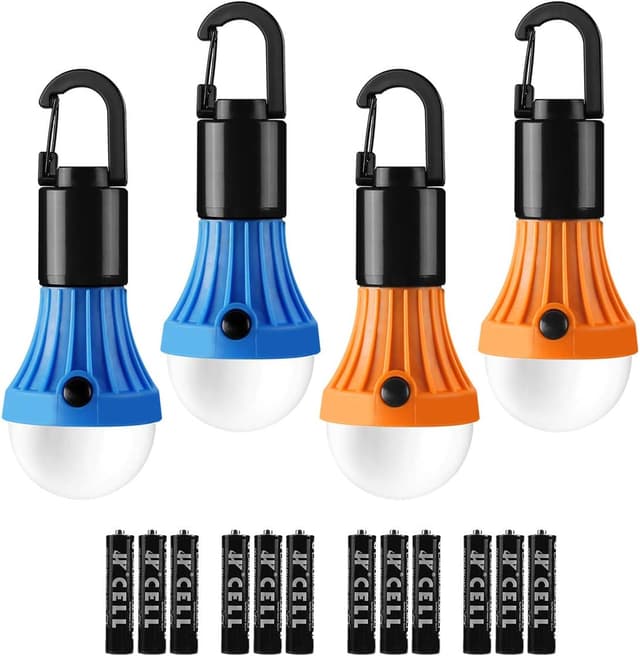 Detalle de Lepro Campinglampe als LED-Zeltlaterne (4er-Set) mit 12 AAA-Batterien, 3 Lichtmodi