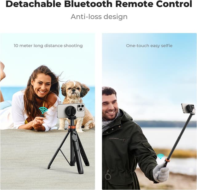Detalle 2 de K&F CONCEPT 63" Phone Selfie Stick Tripod with Remote 🎥