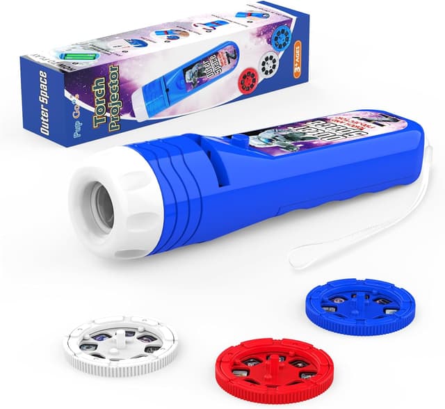 Detalle de Pup Go 2er-Pack Dino & Weltraum Taschenlampen-Projektor mit 6 Disks und 48 Bildern