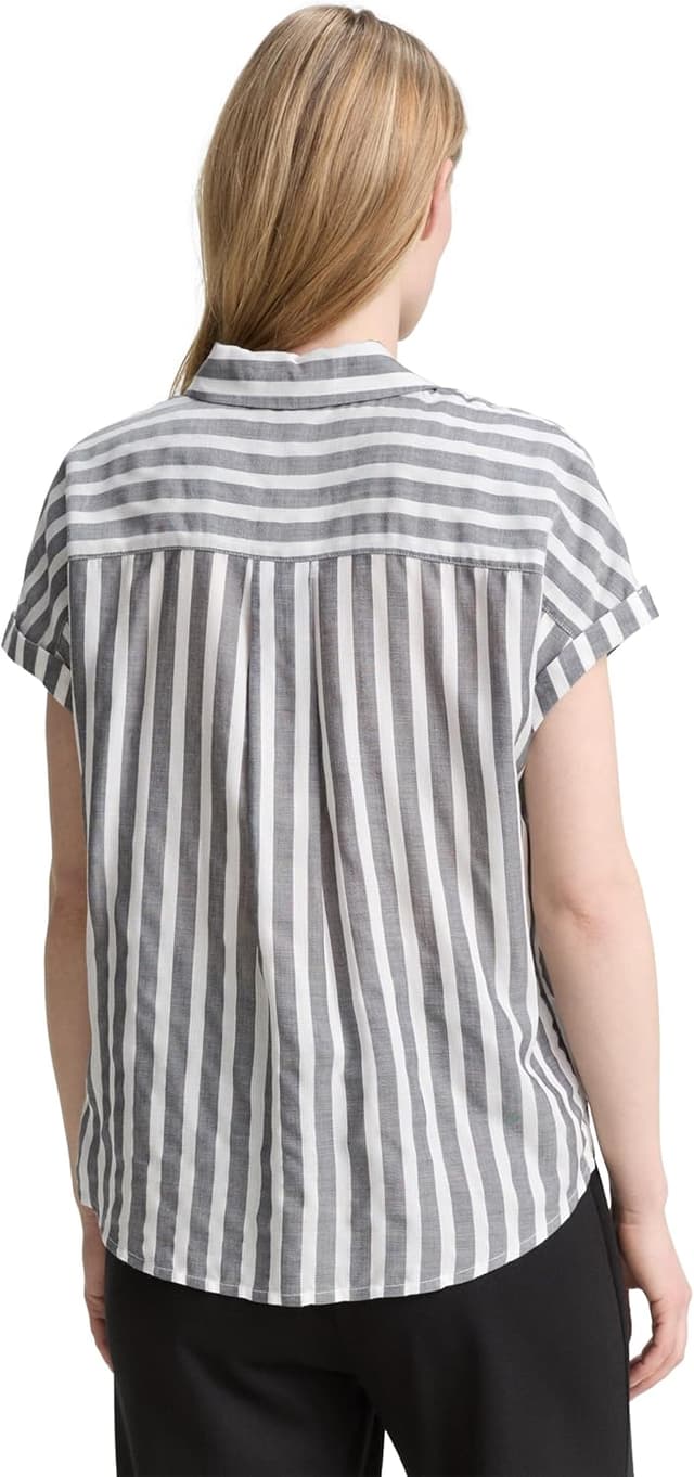 Detalle de Tom Tailor 1047057 camicia/ blusa a righe in viscosa con colletto