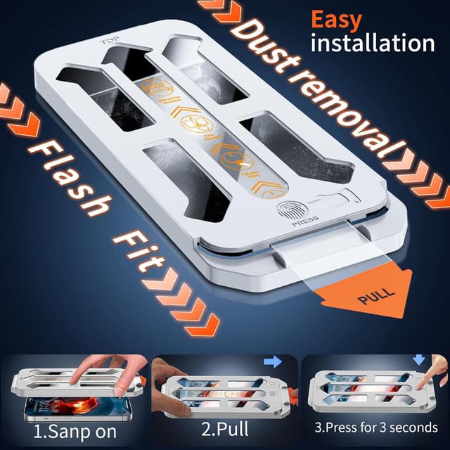 Detalle de Tentoki Tempered Glass Screen Protector for iPhone 16 / iPhone 15 (6.1-inch), 1:1 Full Coverage, 9H+ (2 Pack)