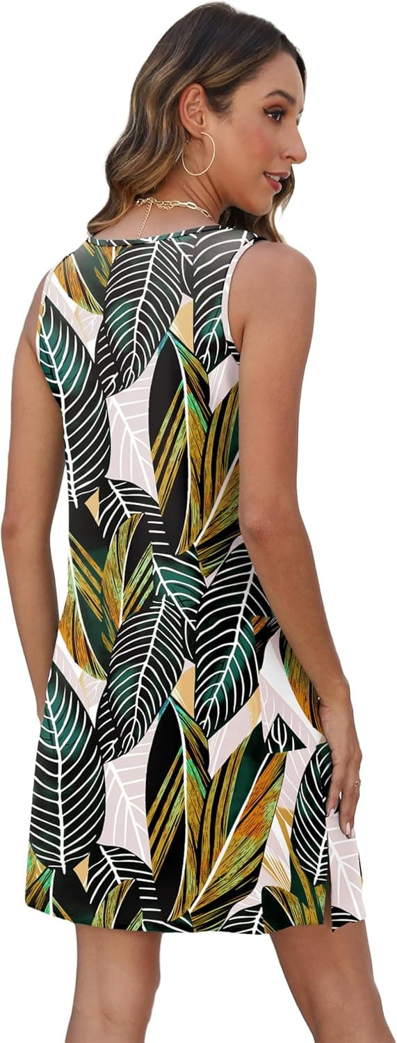 Detalle de BKRIVE Eyelet Casual Loose Sleeveless Sundress with Pockets (2025 Summer Coverup)