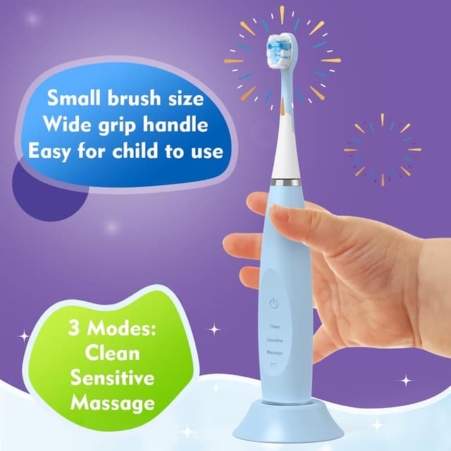 Detalle de FUMEIKANG Kids Electric Toothbrushes Sonic Rechargeable Smart Timer (Blue)