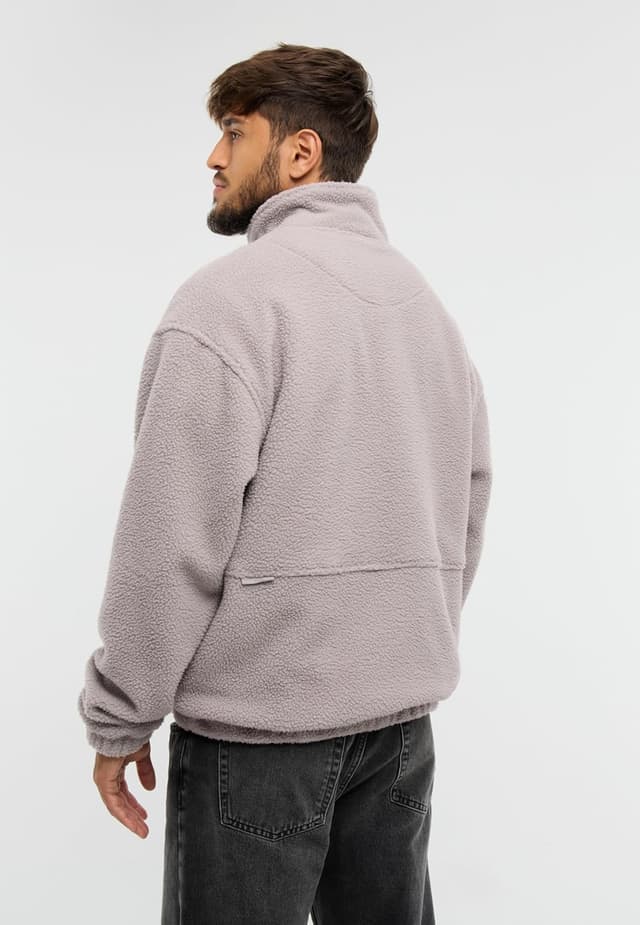 Detalle de Johnny Urban Felpa con zip uomo Ruben: troyer oversize in pile con tasca a canguro