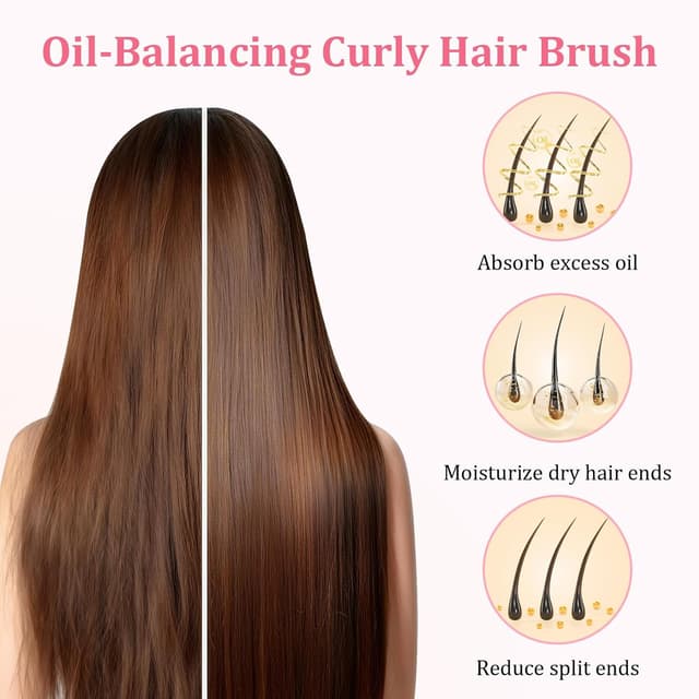 Thumbnail 3 de Euqvunn Dual-Bristle Haarbürste Wildschweinborsten