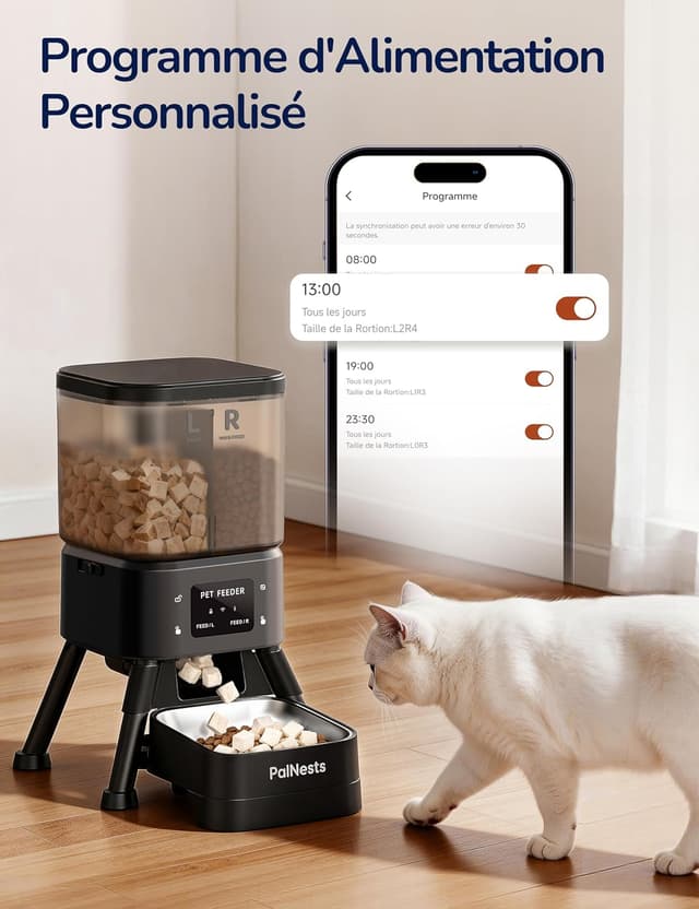 Detalle 2 de Distributeur de croquettes connecté 4L