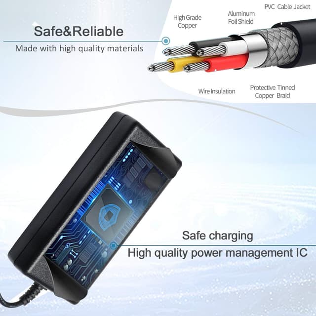 Detalle de Janboo 24V Scooter Battery Charger for Razor E-Series & Compatible Dirt Bikes (DC 24V, 1.5A)