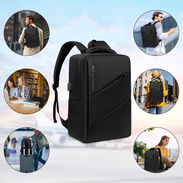 Detalle de TOPCHANCES Zaino da viaggio 45x30x16 cm con vano PC da 15,6 pollici (17L) per cabina aerea