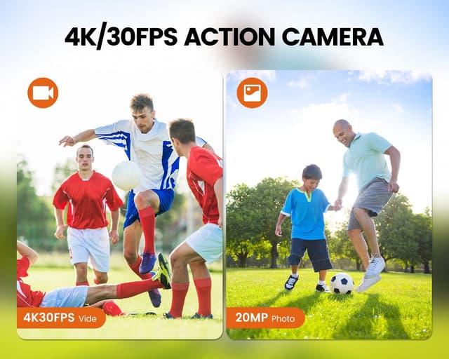 Thumbnail 2 de TIMNUT Action Cam 4K 30FPS con custodia subacquea fino a 40 m, WiFi e telecomando 2.4G