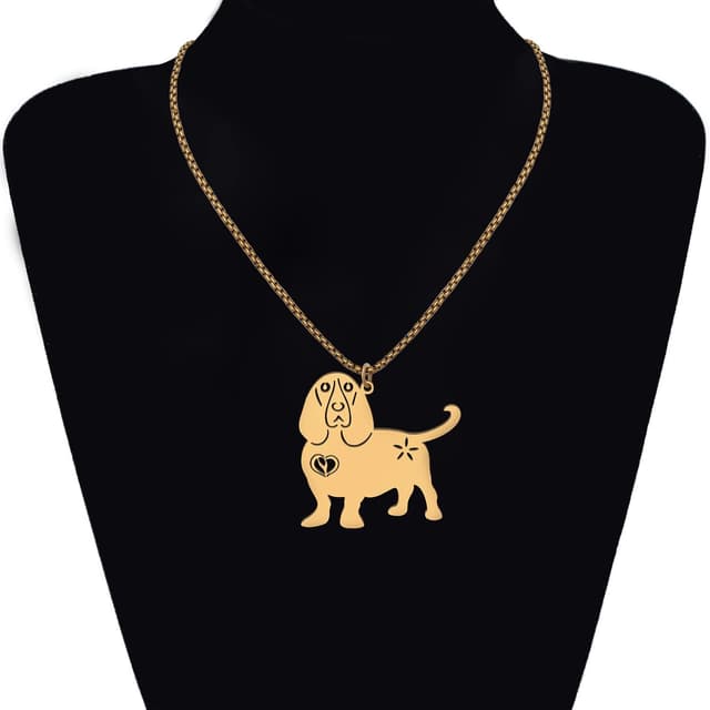Detalle 2 de BAMAY Edelstahl-Halskette mit Welpe-Anhänger – niedlicher Hundeschmuck für Damen & Mädchen