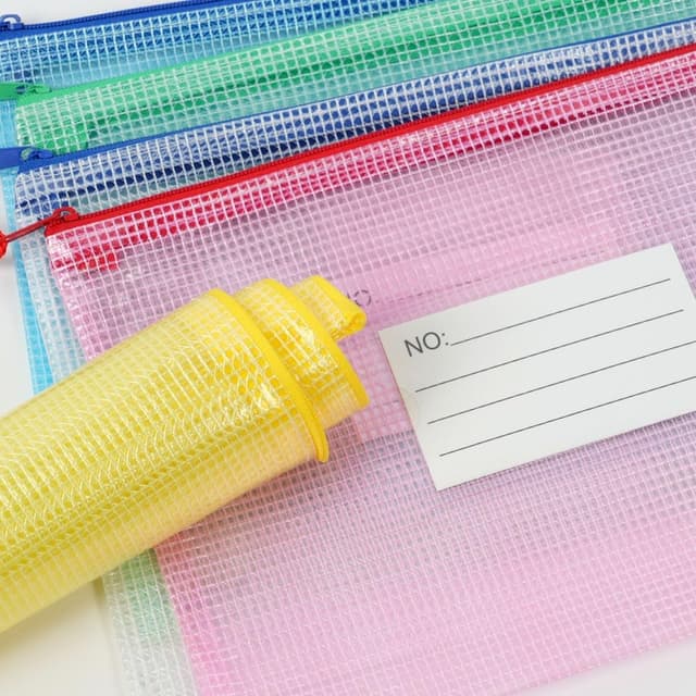 Detalle de Vicloon Dokumententasche A4 (10er-Set) mit Reißverschluss und Etikett