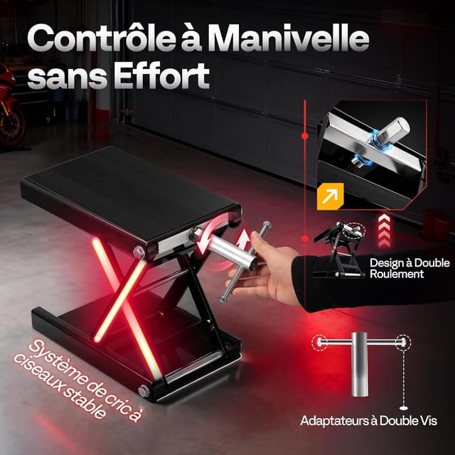 Thumbnail 2 de VIVOHOME Élévateur moto à ciseaux 500 kg avec large plateforme