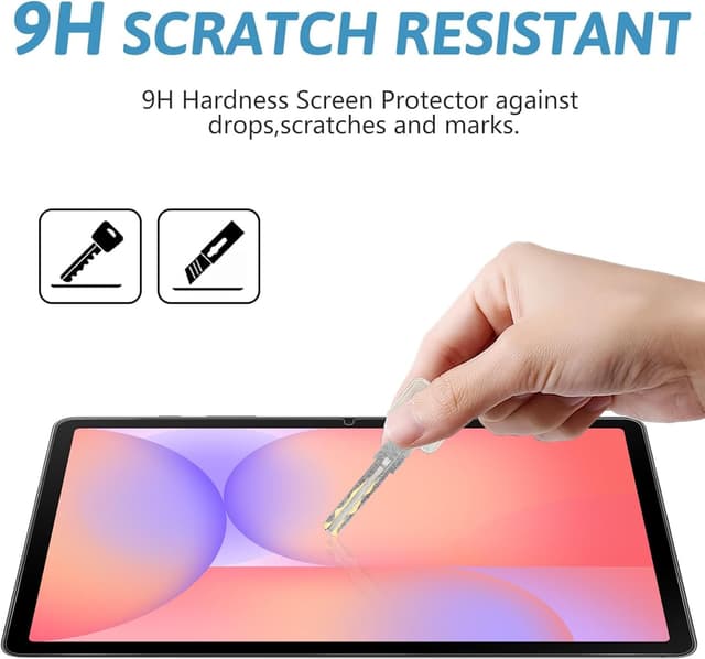 Detalle de GOZOPO Schutzfolie für Samsung Galaxy Tab S11/S9 (11 Zoll) & Tab S10 Lite/S10 FE/S9 FE (10,9 Zoll) – Panzerglas mit Rahmen, 2 Stück