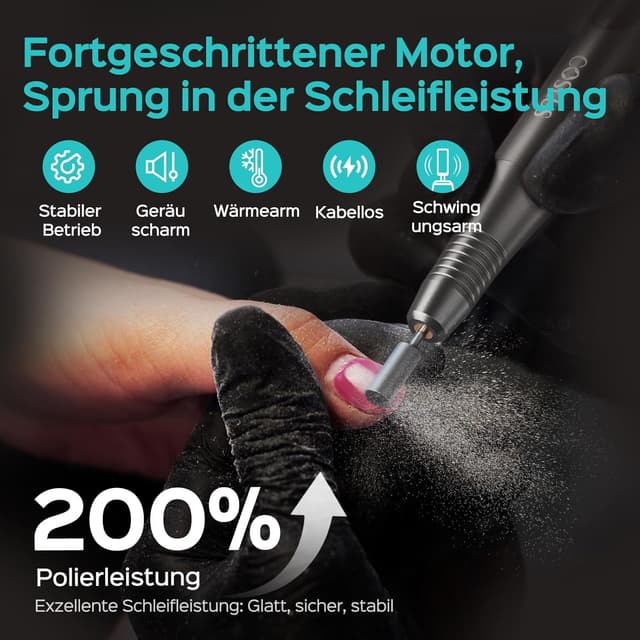 Detalle de COSLUS Kabellos Tragbar Elektrischer Nagelfräser