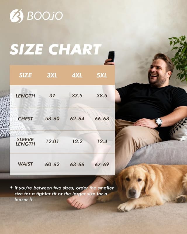 Detalle 2 de BOOJO 3-Pack Men’s Big and Tall Short-Sleeve Quick Dry Moisture-Wicking T-Shirts (3XL–5XL)