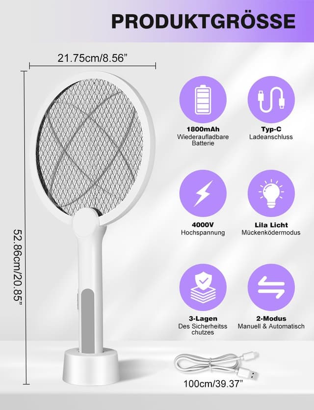 Thumbnail 6 de Bavmosek Fliegenklatsche 4000V mit Ladestation