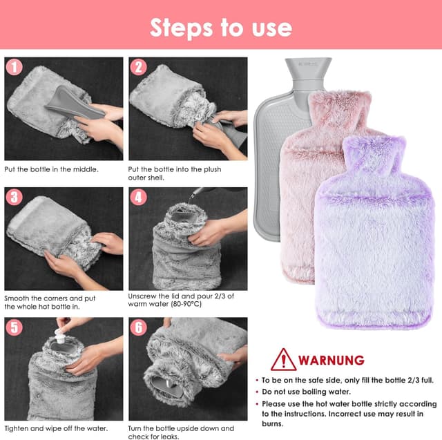 Thumbnail 6 de BOLEi Wärmflasche 2L mit Kängurutasche