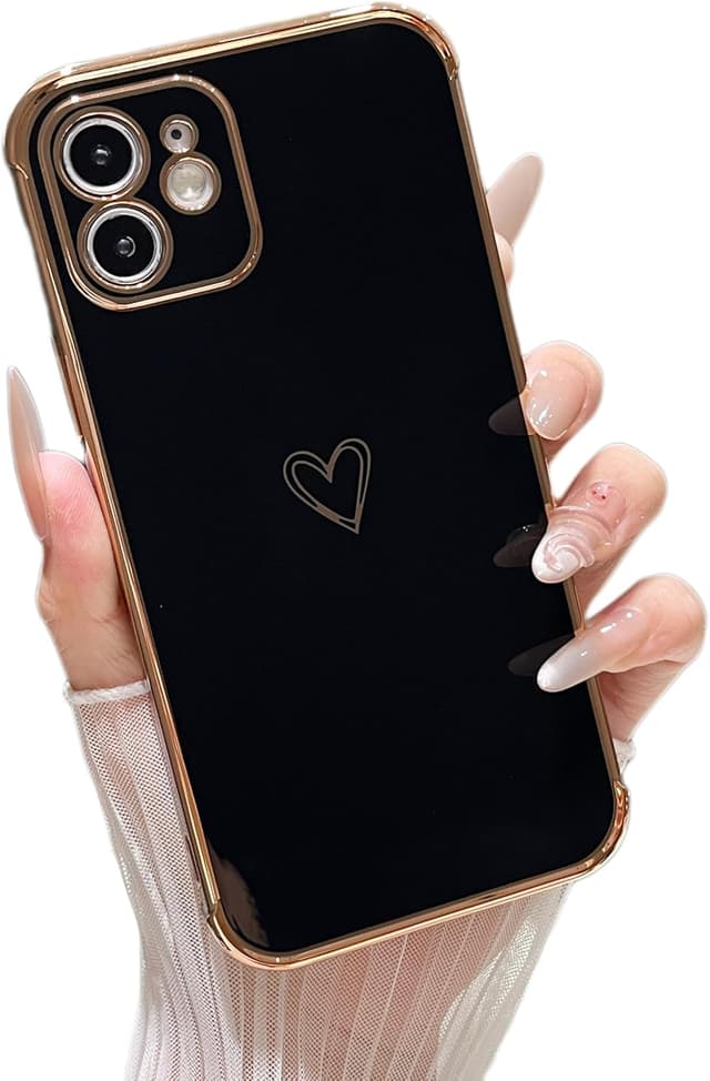 Detalle de ZTOFERA Designed for iPhone 12 6.1-inch Case with Love-Heart Plating Edge