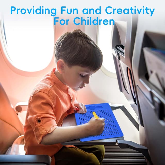 Detalle 2 de AMFUN magnetische Zeichen- und Kugeltafel für Kinder ab 3 Jahren (blau) – magnetisches Stahlkugel-Spiel