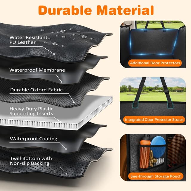 Thumbnail 5 de URPOWER PU Leather Backseat Extender for Dogs