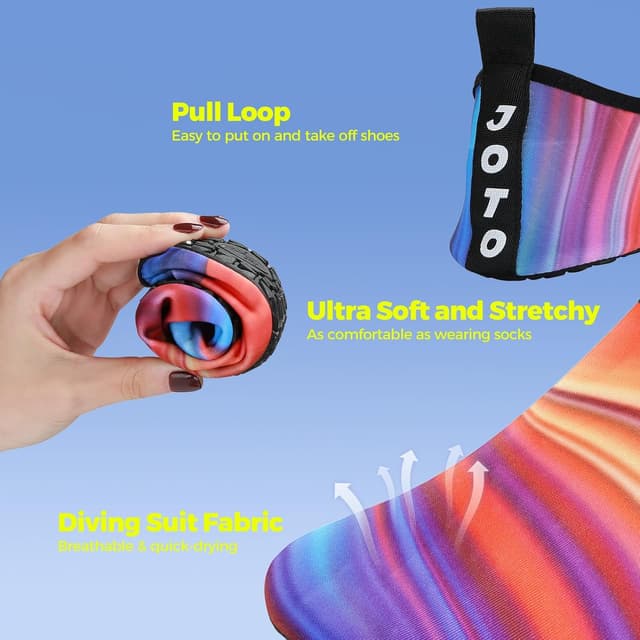 Detalle de JOTO Wasserschuhe für Damen, Herren & Kinder – Quick-Dry Badeschuhe mit rutschfester Sohle