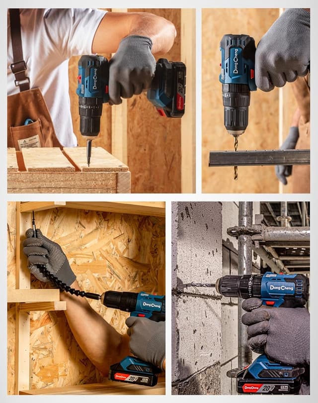 Detalle 2 de Dong Cheng 20V Brushless Heavy-Duty Impact Drill (50N.m) with 13mm keyless chuck and hammer function