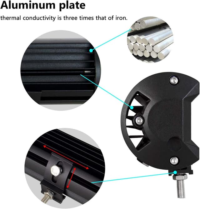 Detalle de SKYWORLD 20 inch 510W LED Light Bar Kit with 2×4 inch 18W Flood Pods and 12V Wiring Harness (Off-road Driving/Fog Lights)