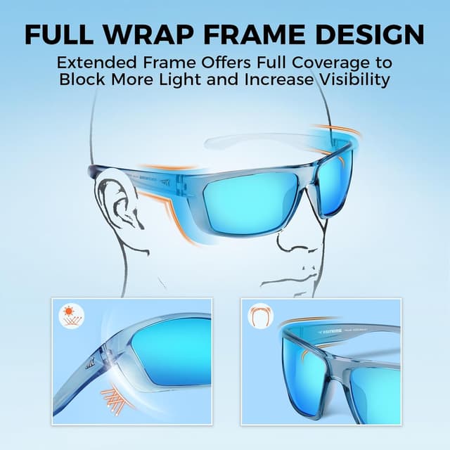 Detalle 2 de KastKing Huzzah Polarized Sport Sunglasses with UV Protection (Men & Women)