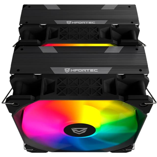 Detalle de nfortec Sculptor X2 Ventilador CPU 2x120mm ARGB TDP hasta 240W Negro