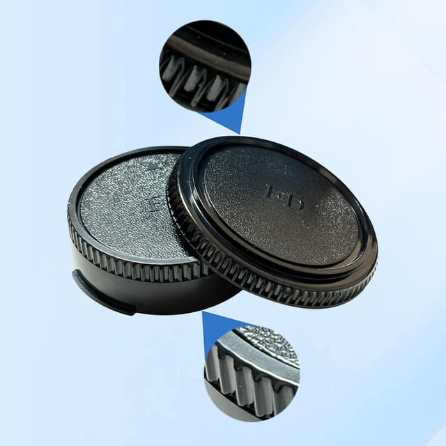 Detalle de FD Camera Body Cap & Rear Lens Caps set (for Canon AE-1P / F-1 / AV-1 / A-1 / AE-1 / T-80 and FD/FL mount lenses)