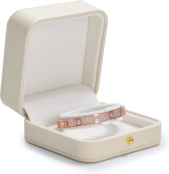 Detalle de Papten Caja para Brazaletes Blanco - Almacenamiento de Joyería 💍