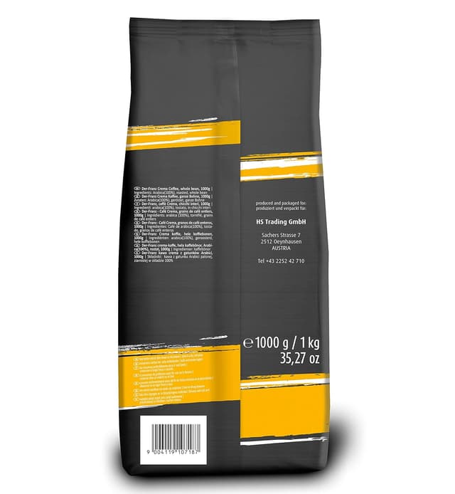 Detalle 2 de Der-Franz Crema Kaffee (gemahlen), 4 x 1000 g – 100 % Arabica, Trommelröstung