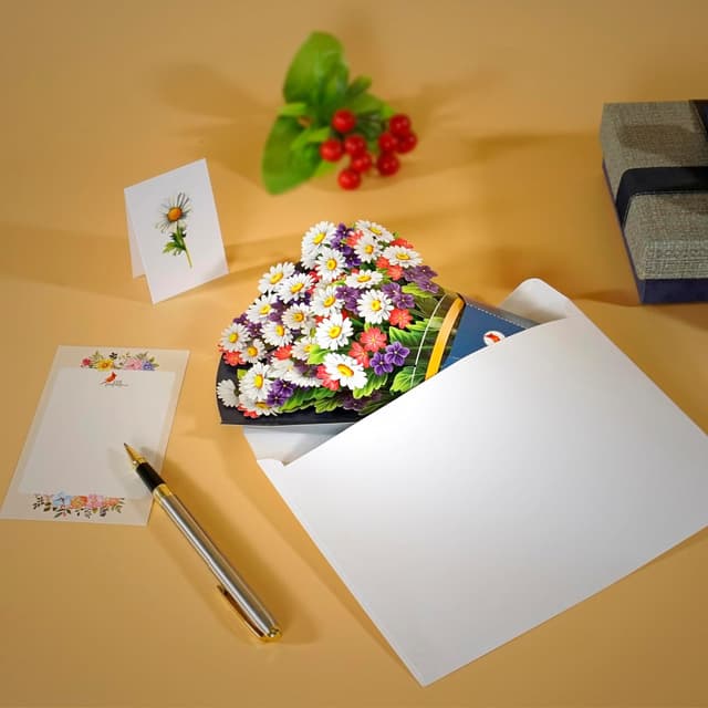 Detalle de CUT POPUP.COM Multi Colour Daisy Bouquet pop-up birthday card (15 x 20 cm)