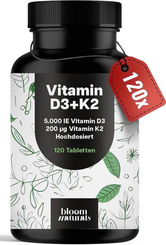Detalle de Vitamin D3 K2 hochdosiert – 120 Tabletten