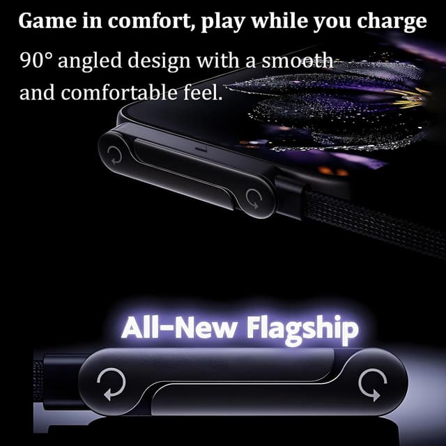 Detalle de CBDYWVR 2-in-1-Ladekabel mit unsichtbarem Ständer (240 W Schnellladen, 1,5 m)