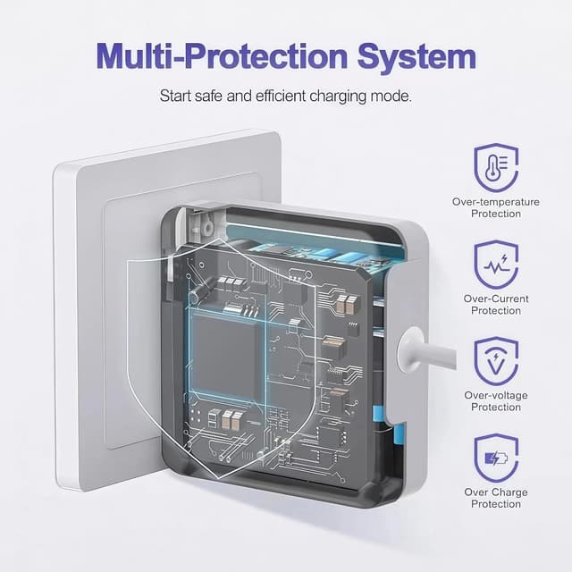 Detalle de AILKIN 60W T-Tip Power Adapter for MacBook Pro (with 2-metre cable)