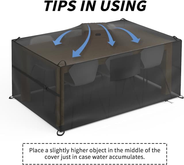 Thumbnail 6 de Leeko wasserdichte Gartenmöbel Abdeckung (200 × 160 × 70 cm) aus 420D Oxford-Gewebe