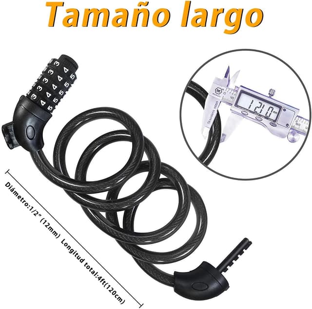 Detalle 2 de REHKITTZ Candado Cadena 120 cm combinacion 5 dígitos