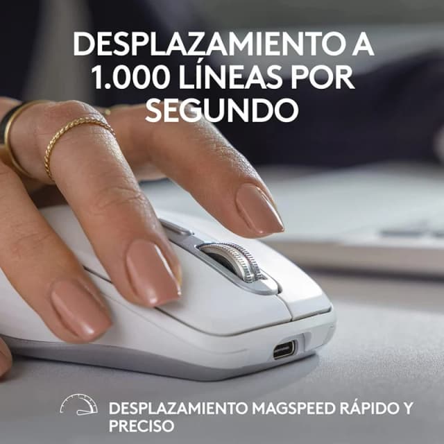 Detalle de Logitech MX Anywhere 3S ratón inalámbrico 8000 DPI blanco