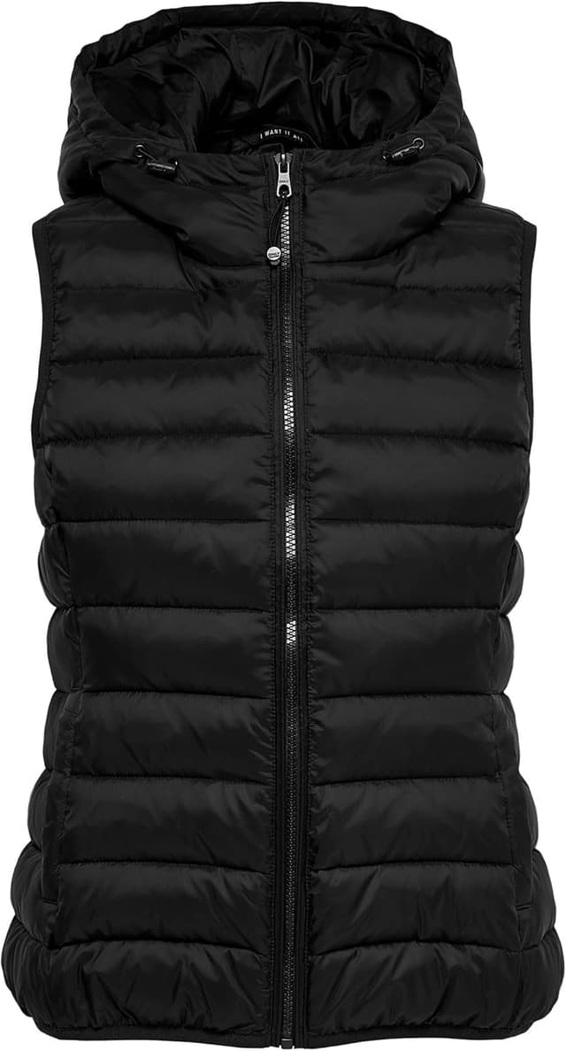 Detalle de ONLY Quilted Gilet trapuntato da donna con cappuccio e collo alto