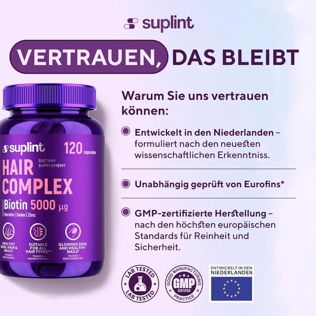 Detalle 2 de Haarvitamine Biotin 5000 mcg mit MSM Keratin 120 Kapseln