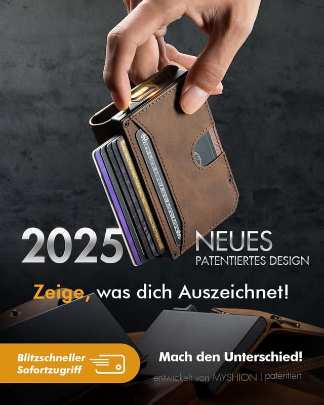Detalle 2 de MYSHION Geldbörse Herren RFID Schutz 12 Karten