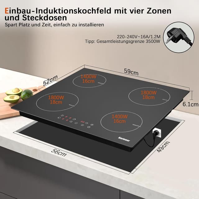 Thumbnail 1 de Karinear Induktionskochfeld 60 cm 3500W