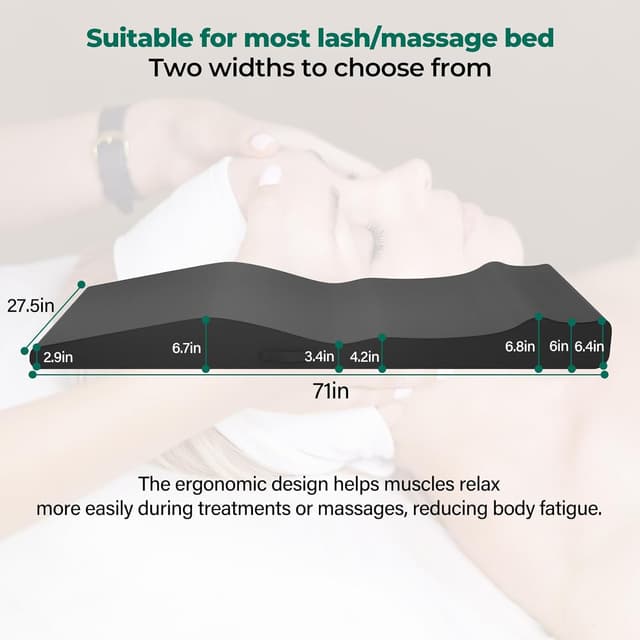 Detalle de ENITYA Lash Bed Topper 71" non-slip esthetician cushion